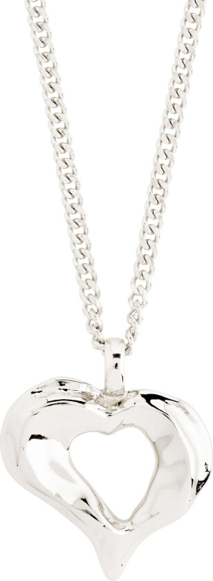 TIDE hjertehalskjede sølvbelagt