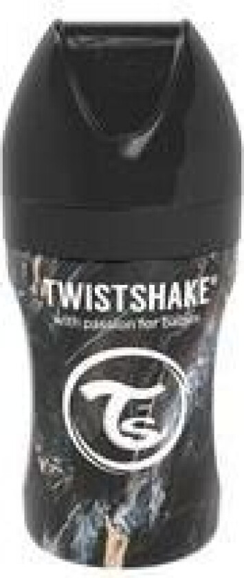 Bilde av Tåteflaske i stål fra Twistshake, 2 mnd+, 260 ml – sort marmor