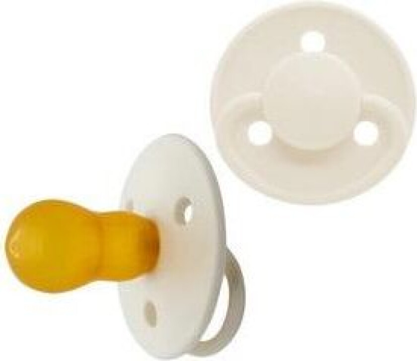 Lateks smokk 6 mnd+, Hvit - 2 stk