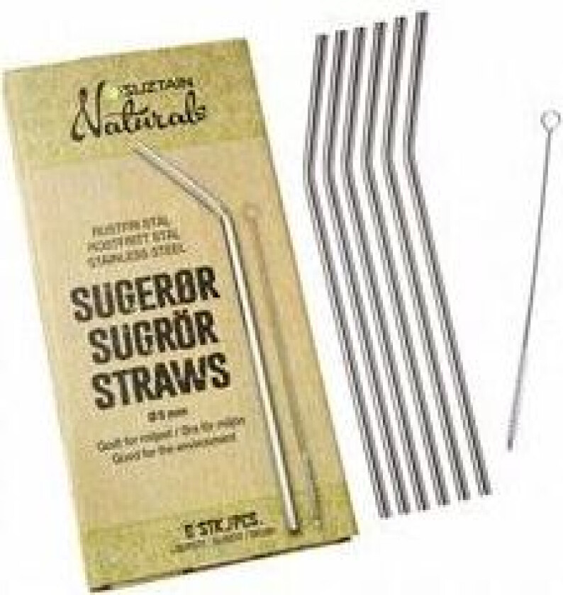 Naturals sugerør stål 5 mm - 6 stk.