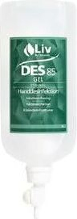 hånddesinfeksjon gel 85% m. pumpe til dispenser - 1000 ml.