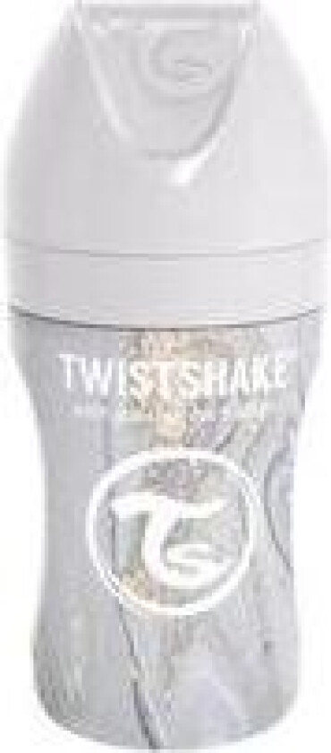 Bilde av Tåteflaske i stål fra Twistshake, 2 mnd+, 260 ml – grå marmor