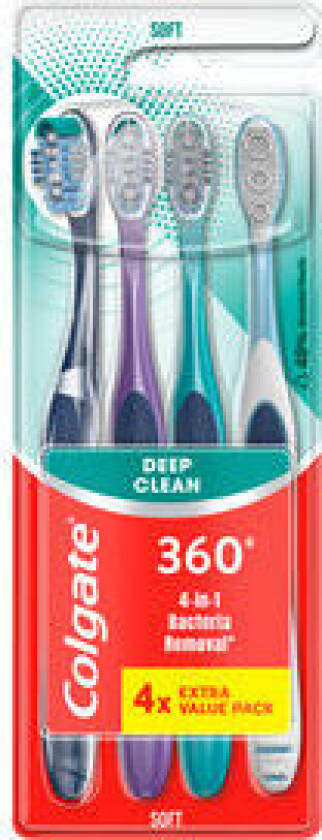 360 Deep Clean Tannbørste soft - 4 stk.