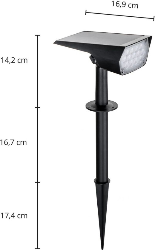 Prios Helier LED-solcellespot med jordspyd