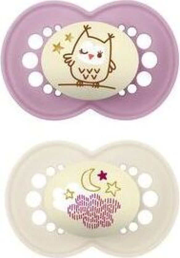 Original Night Smokk 16-36 mnd., Rosa/Hvit - 2 stk.