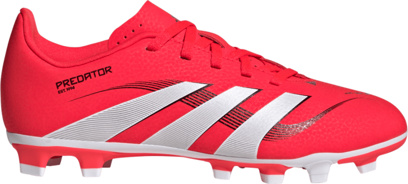 adidas Predator Club FG/MG Q1 25, fotballsko gress og kunstgress, junior RED/WHITE/BLACK