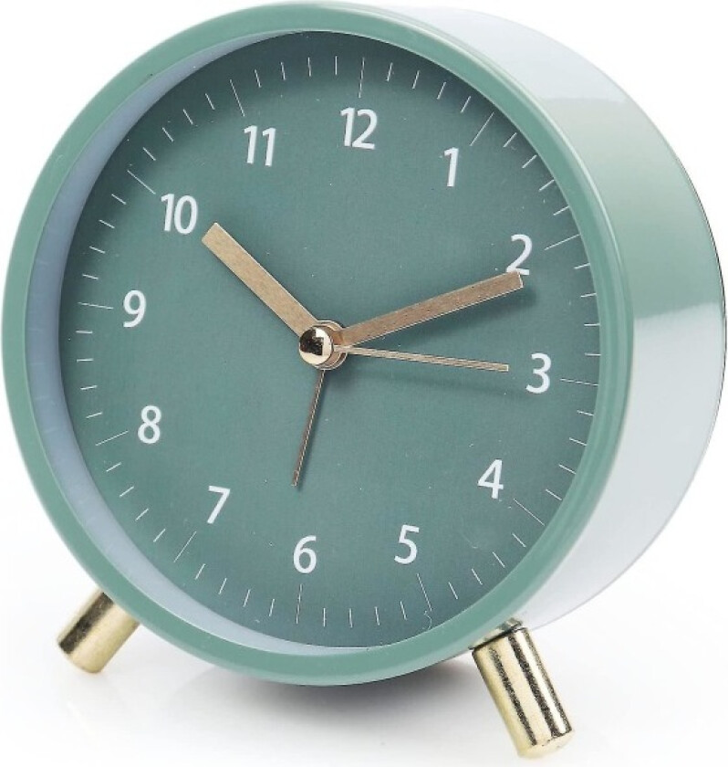 Vekkerklokke til nattbord 4,5\" Metall Rund Stille Vekkerklokke Ikke Tikkende Analog Vekkerklokke Batteridrevet Med Nattlys For Skrivebord Soverom Barn Alar"