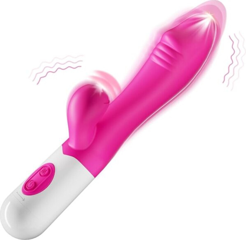 Vibrator Dildo for Kvinner, Voksen Sexleketøy, G-Punkt Vibrator Klitorisstimulator, Vibrerende Stang for hennes Nyttelse, 10 Moduser (Roserød)