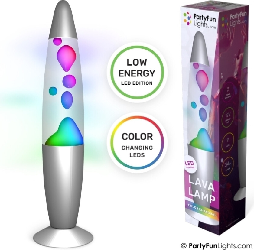 Lavalampe - Multifarvet H: 34Cm