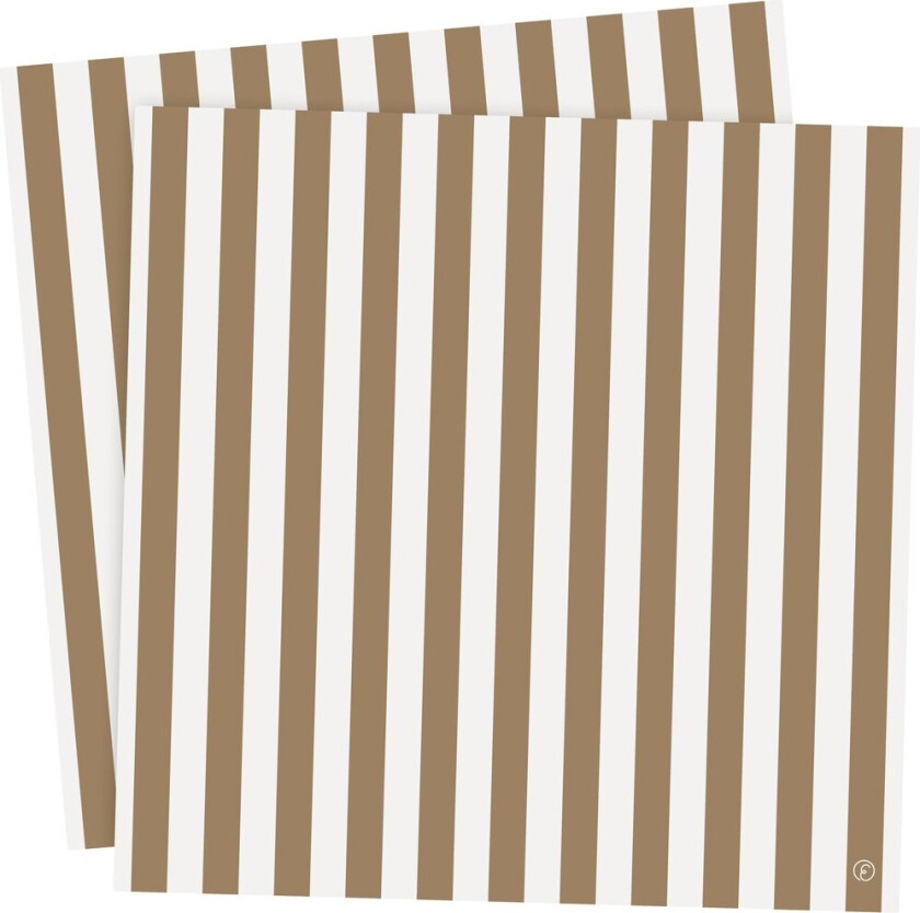 Ernst servietter, stripete 33x33 cm 20 pk Karamell-hvit