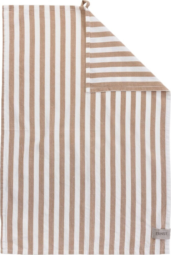 Bilde av Ernst kjøkkenhåndkle, brede striper 47x70 cm Karamell-hvit