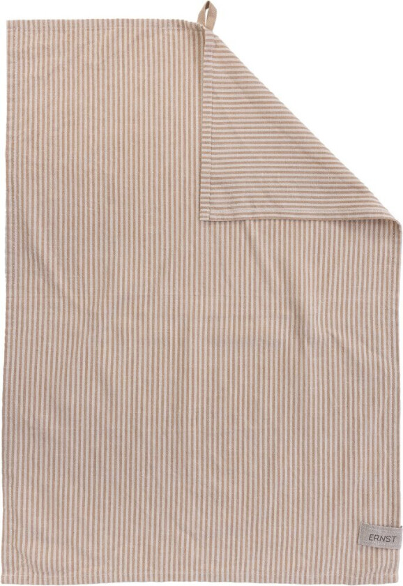 Ernst kjøkkenhåndkle, smale striper 47x70 cm Karamell-beige