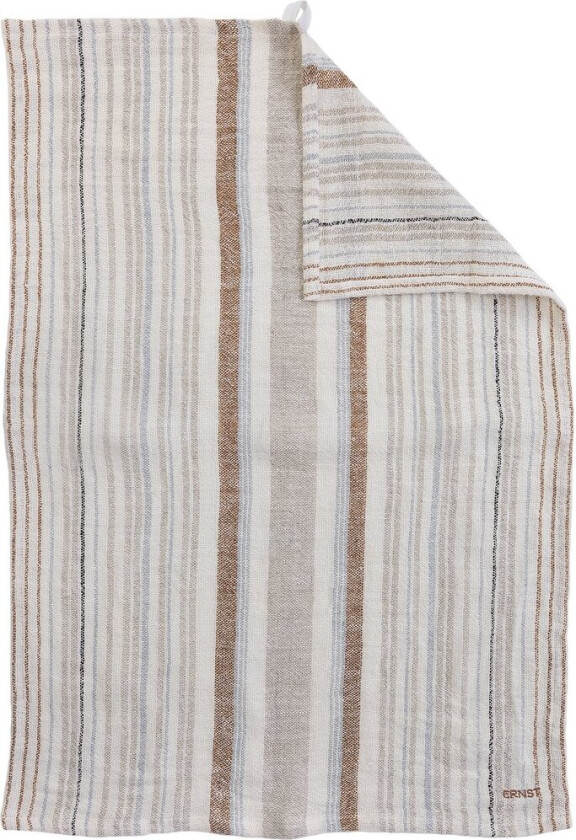 Ernst kjøkkenhåndkle i halvlin 47x70 cm Multistriper lyseblå