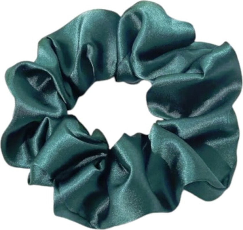 Hårstrikk - Scrunchie - Sateng - 12cm - Grønn