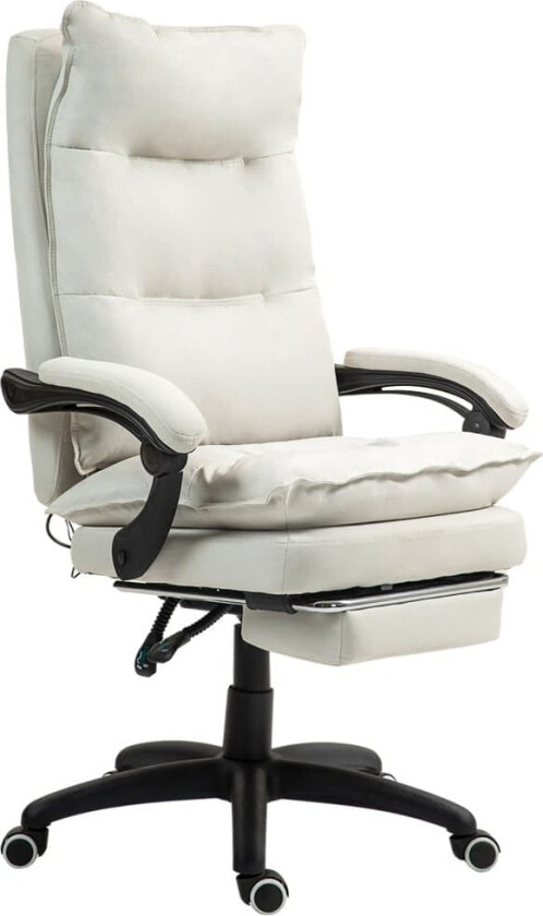 Kontorstol med 6-punkts massasje, ergonomisk spillestol med liggefunksjon, høydejusterbar lederstol med fotstøtte, 120 kg bæreevne, for studier, konto