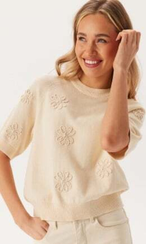 Objlaney Rubin Ss Pullover Sandshell Detail:sandshell Sma M