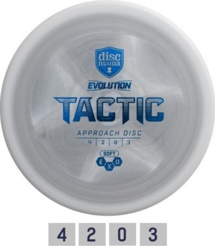 Discgolf Mellomtone Drivere Soft Exo Tactic Evolution Grey 4/2/0/3