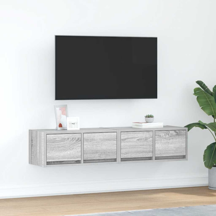 TV-benker 2 stk grå sonoma 60x31x25,5 cm konstruert tre
