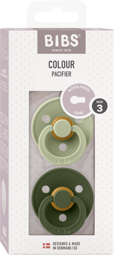 Pacifier Colour 2 PACK - Sage/Hunter Green - Size 3