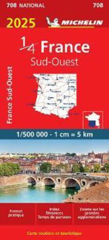 Southwestern France 2025 - Michelin National Map 708