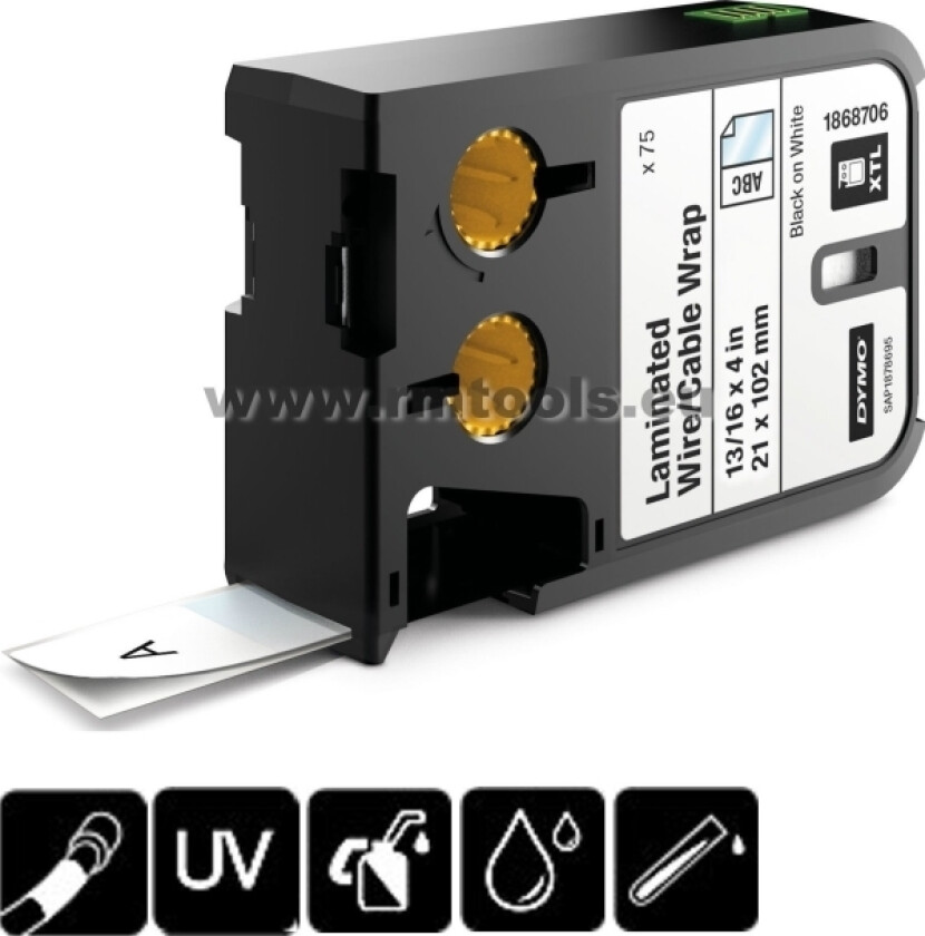 Laminert Merketape For Ledninger Og Kabler, Svart På Hvitt, 250 Stykker, Svart, Trermisk Overføring, Vinyl, Belgia