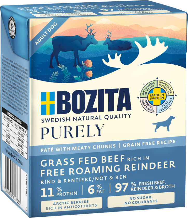Økonomipakke Bozita Purely Paté 24 x 370 g - med reinsdyr