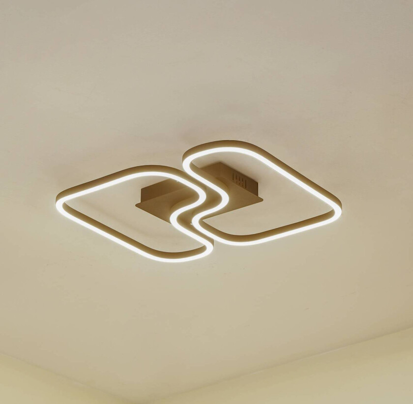 Lucande LED-taklampe Amiya, 47,6 cm, svart, aluminium