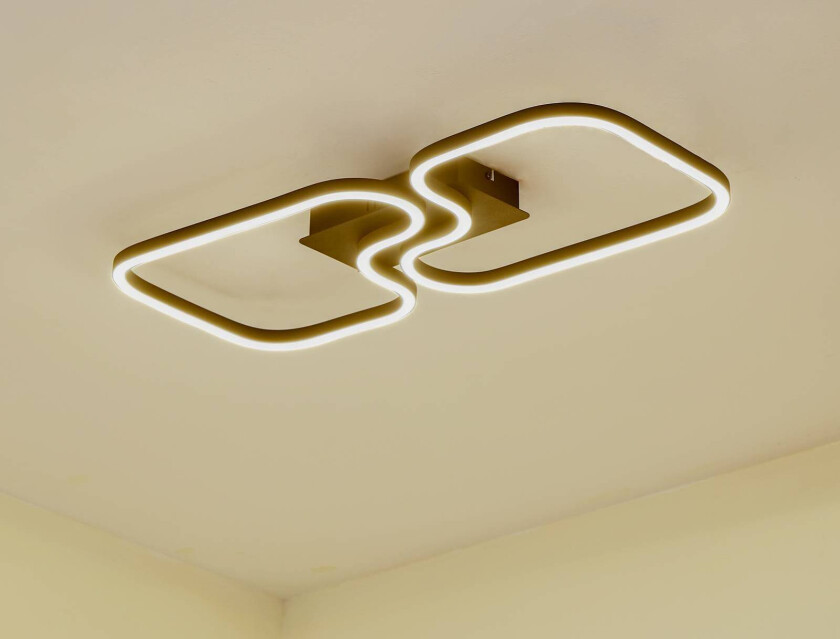 Lucande LED-taklampe Amiya, 64 cm, svart, aluminium