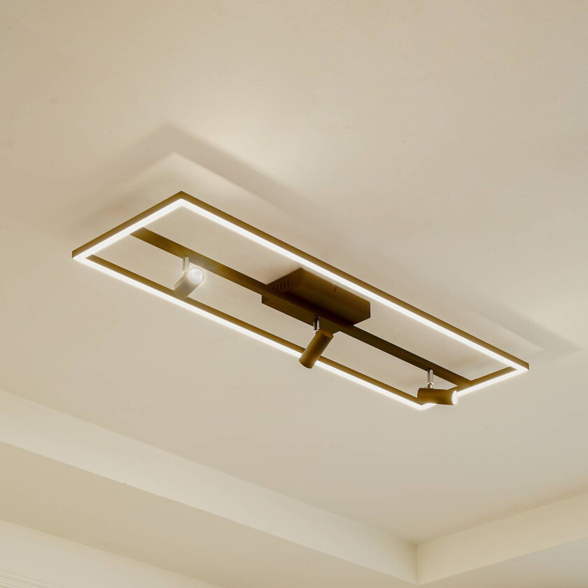 Lucande LED-taklampe Yvor, 99,5 cm, svart, svingbar