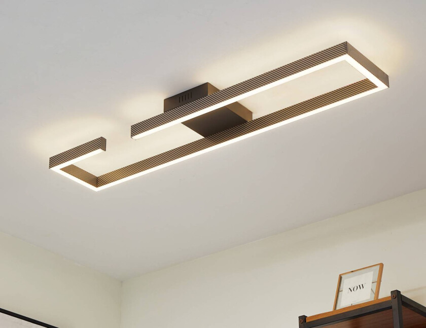 Lucande LED-taklampe Yvor, 100 cm, svart, aluminium