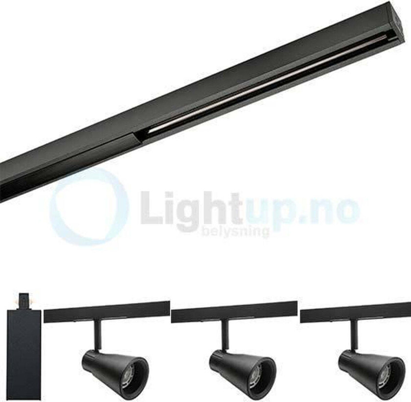 Komplett Zip Zoom 3x6,5W m/endetilkobling - Svart