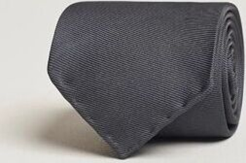 Handrolled Woven Silk 8 cm Tie Grey