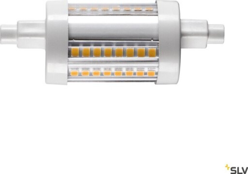 QT DE12 R7S 78mm, LED-lyskilde gjennomsiktig 9W 3000K CRI90 330°