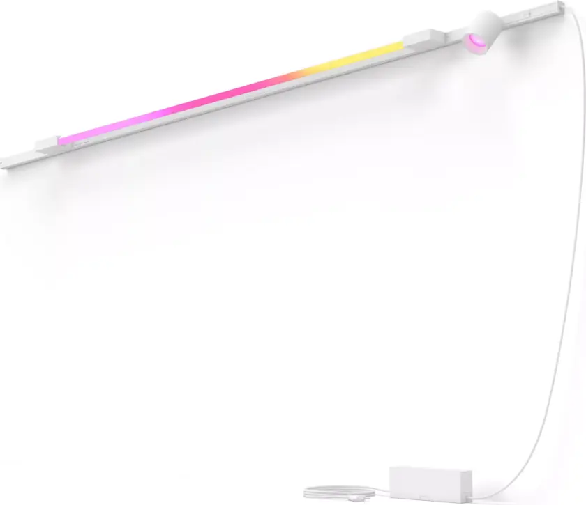 Perifo rett veggplatesett (1 spotlight, 1 stor lysrør)