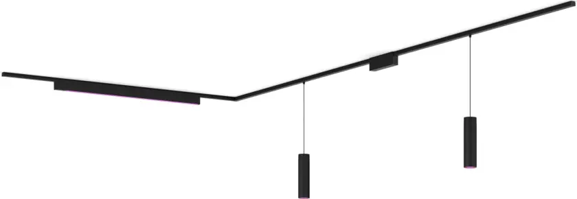 Perifo L-formet takplatesett (2 pendel, 1 lyslinje)