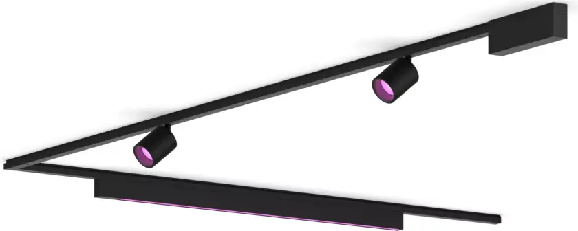 Perifo L-formet takplatesett (2 spotlight, 1 lyslinje)