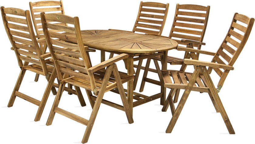 Hagegruppe FINLAY bord og 6 stoler