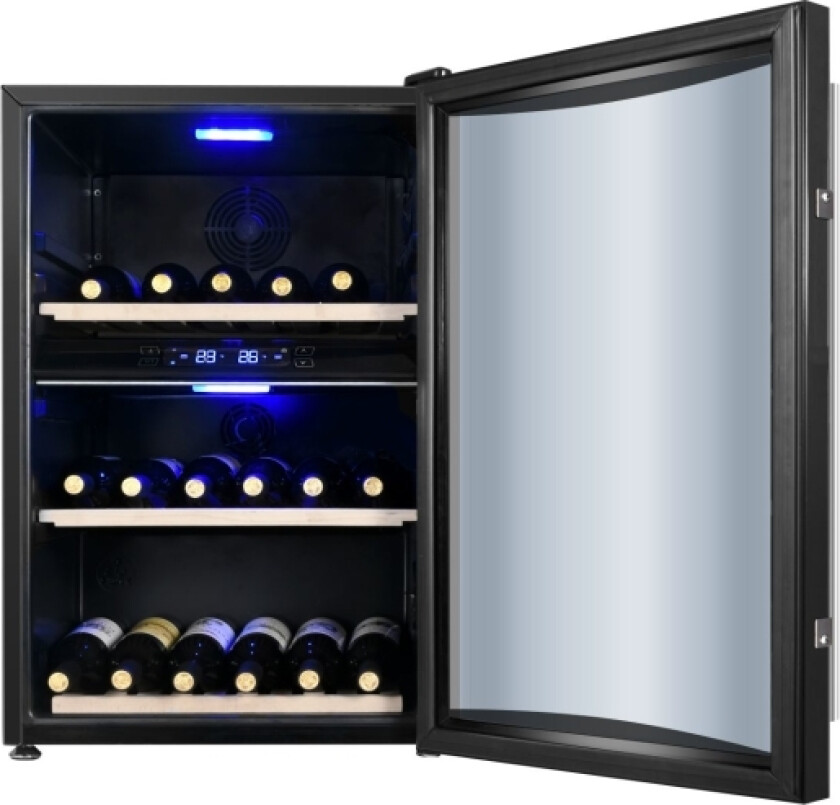 Gz 52Dd, Vin Kjøleskap, Frittstående, 40 Flasker, Innebygd Lys, Svart