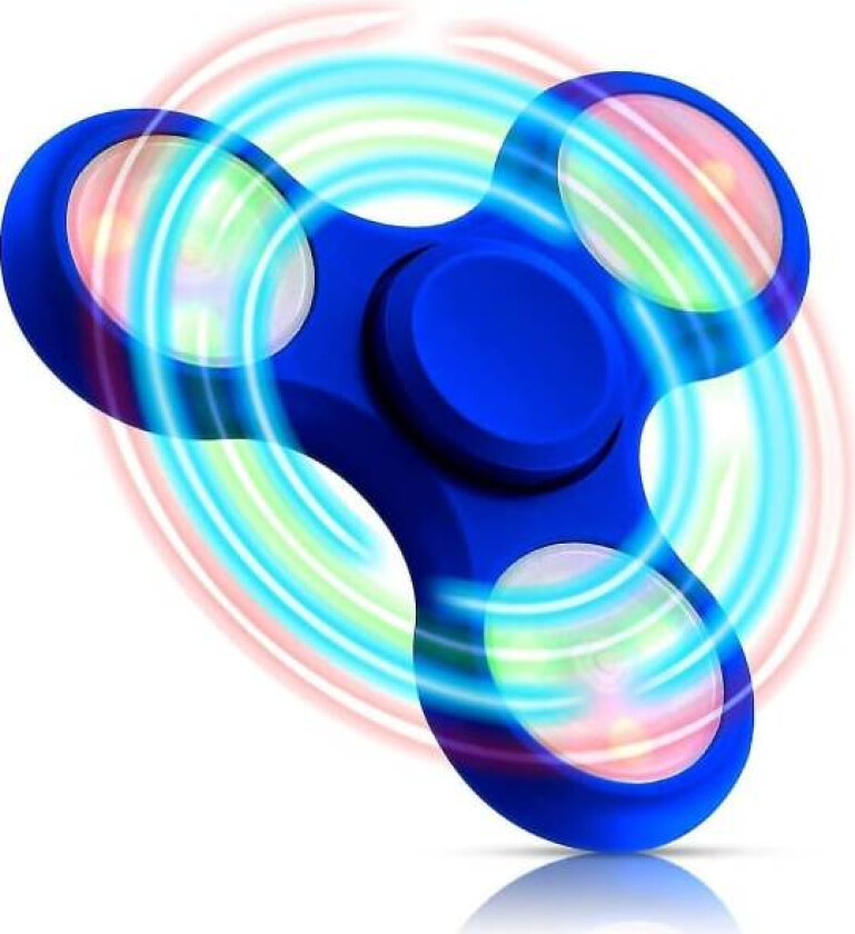 Metall LED lysende Fidget Spinner - Festfavor med rikelig lysshow - Angstdempende sensoriske leker for barn og voksne Db robin blue