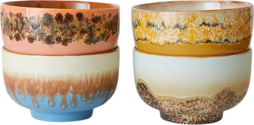 70s Ceramics Noodle Bowls Seabreeze set of 4 - Serveringsfat