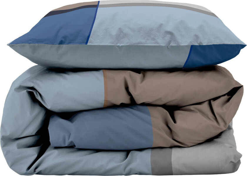 Sengesett 140x220 Colour Block Blue Str L:220cm B:140cm - Sengetøy