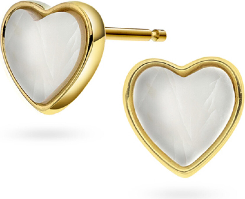 Øredobber til barn i forgylt 925 sølv og hjerte