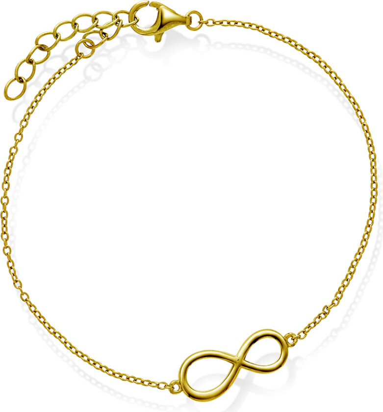 armbånd i 925 forgylt sølv med evighetstegn