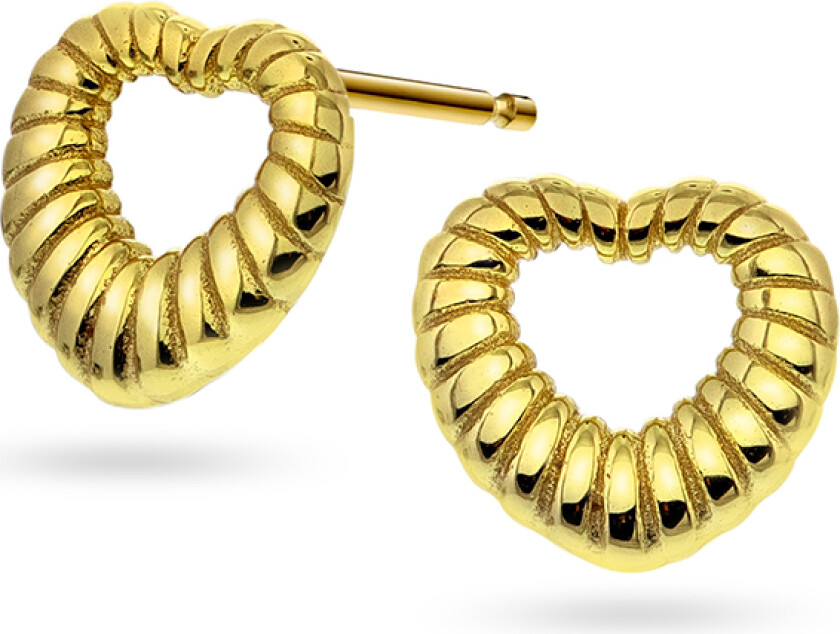 Pan Jewlery, Øredobber i forgylt 925 sølv med hjerte