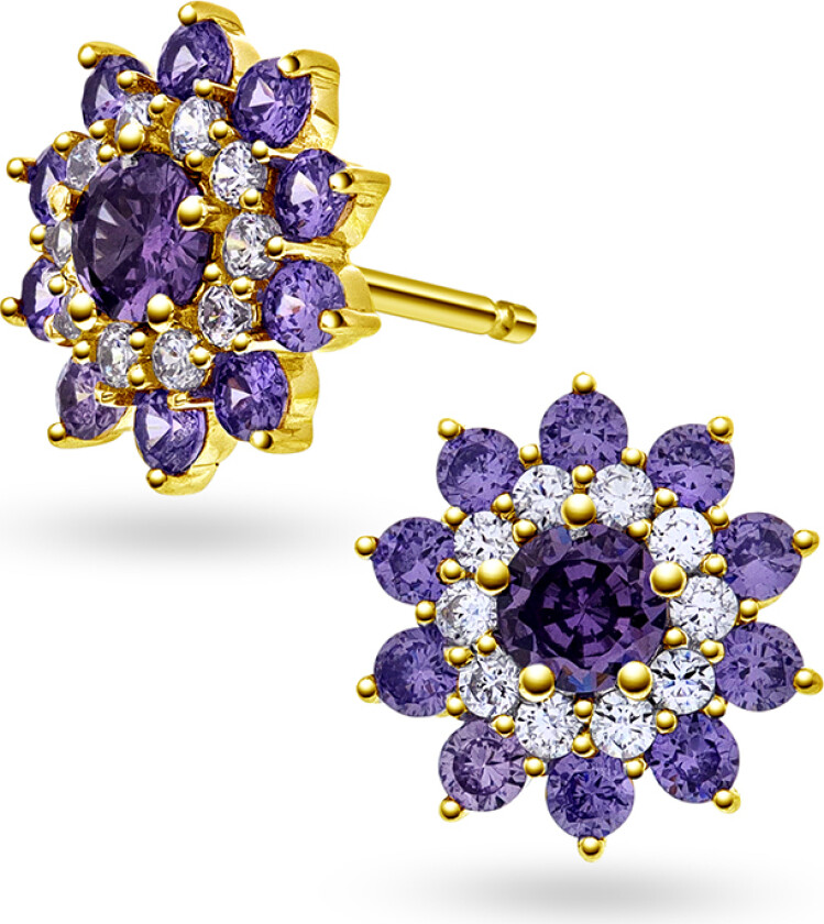 Øredobber i forgylt 925 sølv med zirkonia