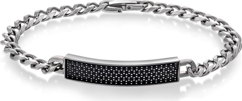 Armbånd i stål med sorte zirkonia