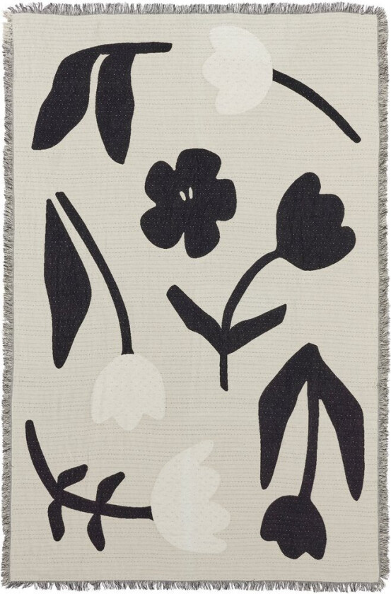 Rosita pledd 130x180 cm Black-off white