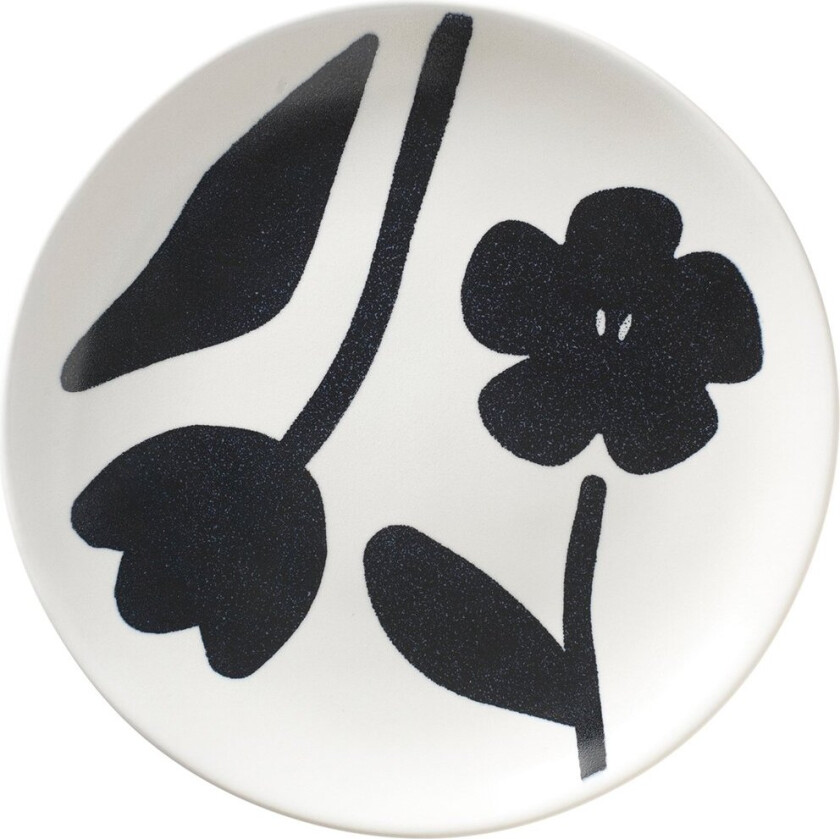 Flora tallerken Ø20 cm Black-off white