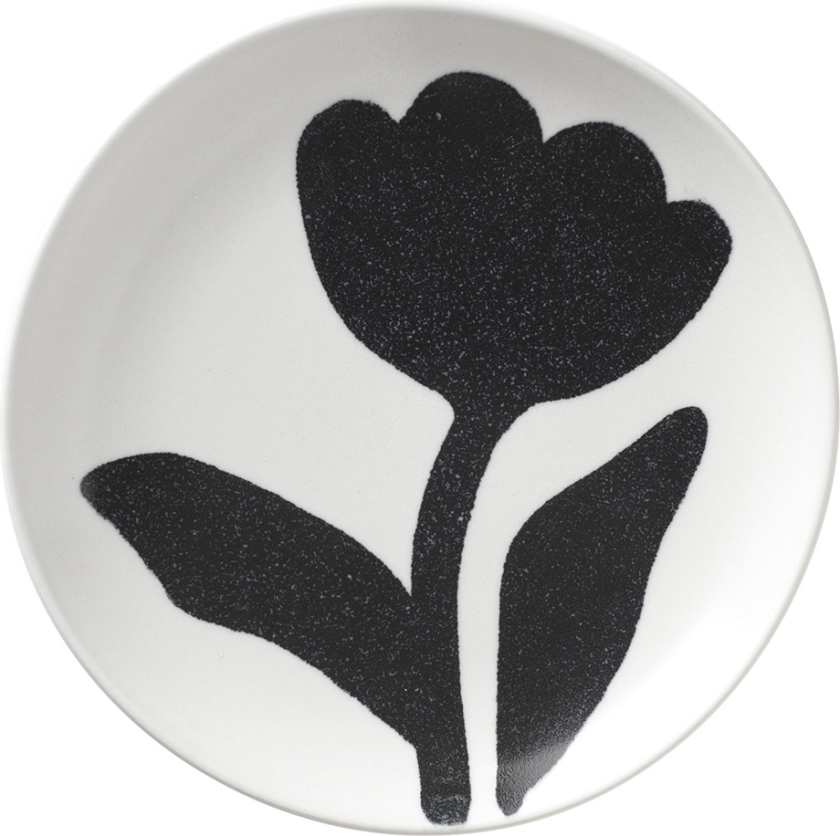 Flora tallerken Ø15 cm Black-off white