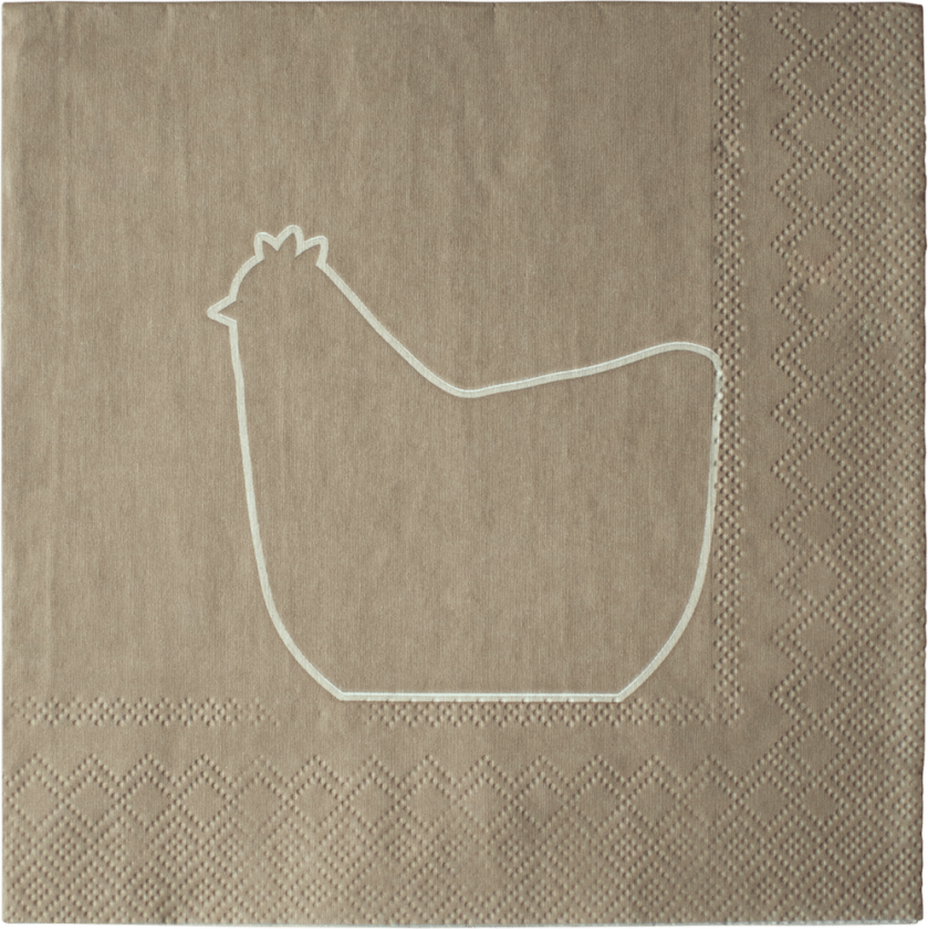 Happy Hen papirserviett 33x33 cm 20-pakning Brown
